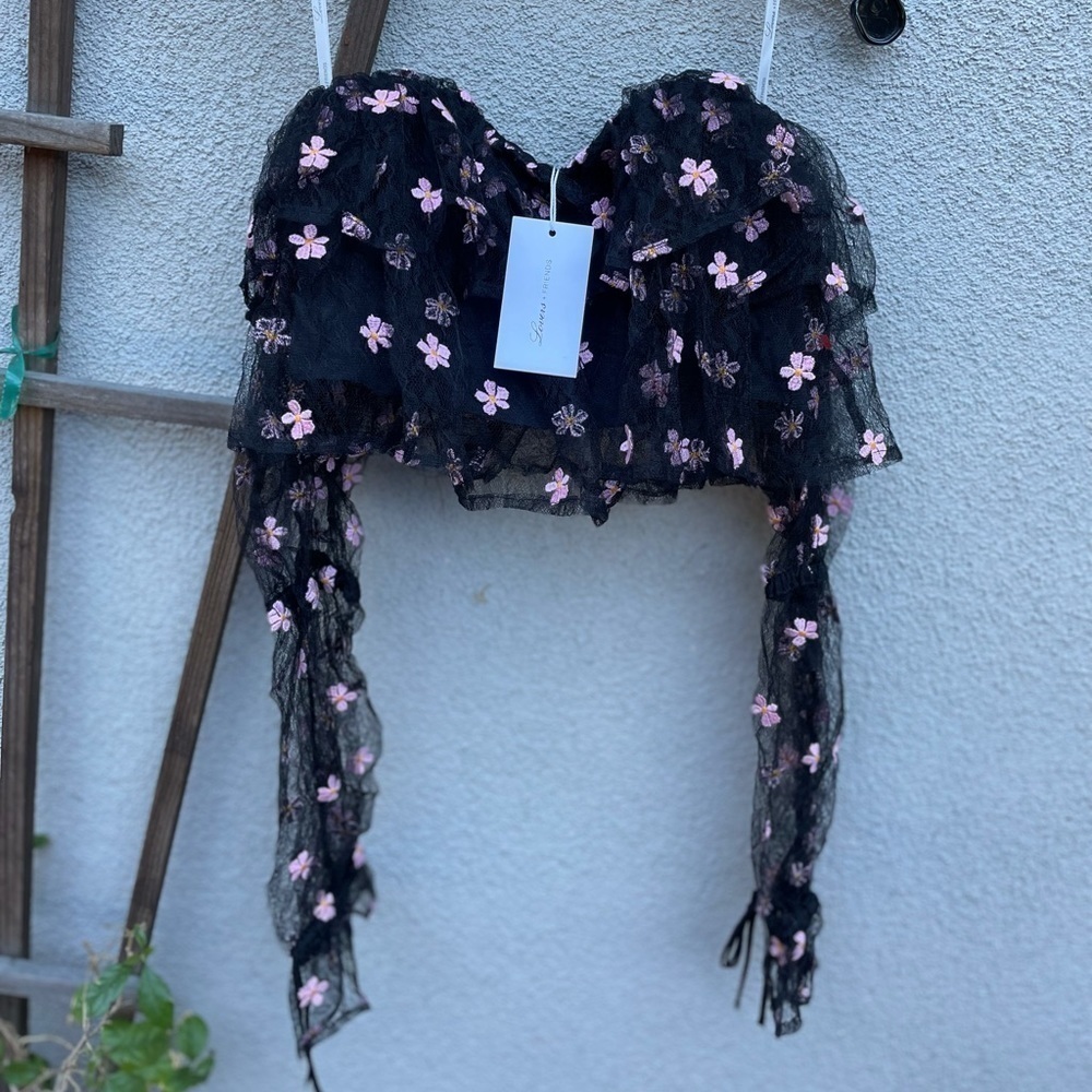Lovers + Friends Juliana Floral Mesh Crop Top - Picture 8 of 12